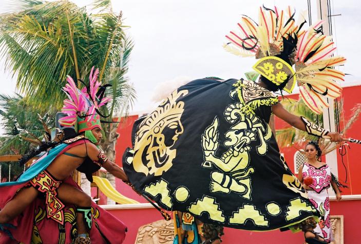 mayan fight renactment - Costa Maya, Mexico