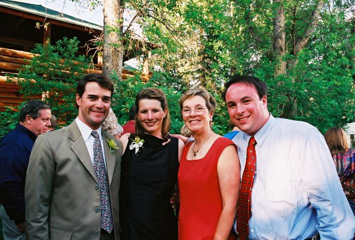 Amy, Geoff, Mom and Me - Laurie & Mikes Wedding - HF Bar Ranch Saddlestring, Wyoming